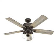 Hunter 54201 Devon Park 52 Ceiling Fan with LED Light & Remote, Onyx Bengal