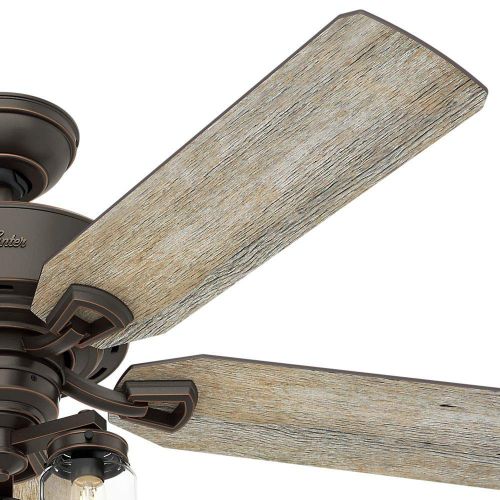  Hunter 54201 Devon Park 52 Ceiling Fan with LED Light & Remote, Onyx Bengal