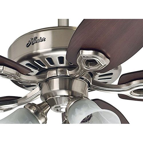  Hunter Builder Plus 52 Ceiling Fan Brushed Nickel wLight Kit 220 VOLTS for Overseas Use (Europe)