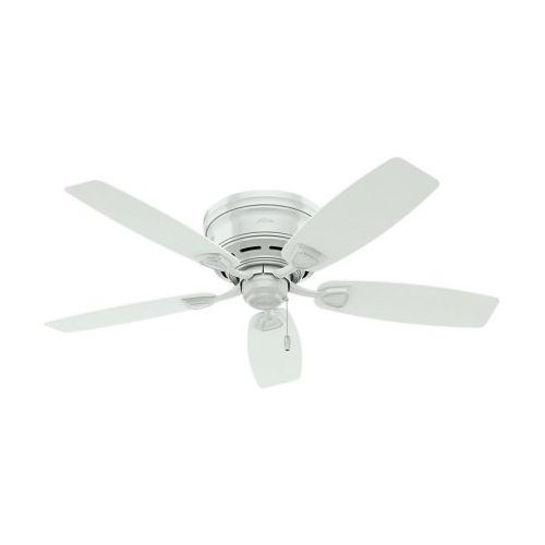  Hunter Whisper Wind Motor 5 White Blades 48 White Outdoor Ceiling Fan