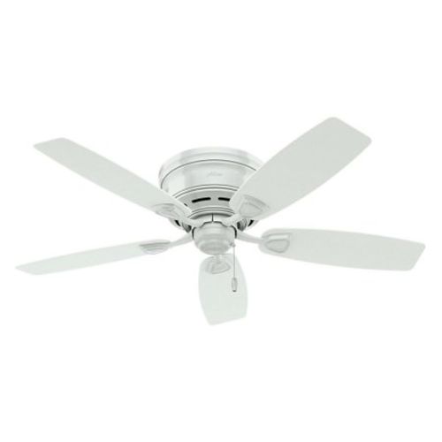  Hunter Whisper Wind Motor 5 White Blades 48 White Outdoor Ceiling Fan