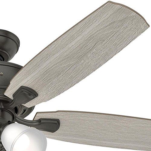  Hunter Amberlin LED 52-in Noble Bronze Indoor Downrod Or Close Mount Ceiling Fan with Light Kit