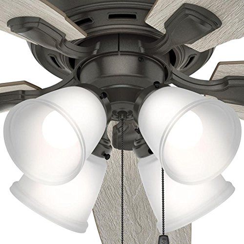  Hunter Amberlin LED 52-in Noble Bronze Indoor Downrod Or Close Mount Ceiling Fan with Light Kit