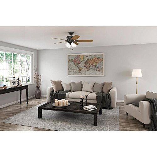  Hunter Amberlin LED 52-in Noble Bronze Indoor Downrod Or Close Mount Ceiling Fan with Light Kit