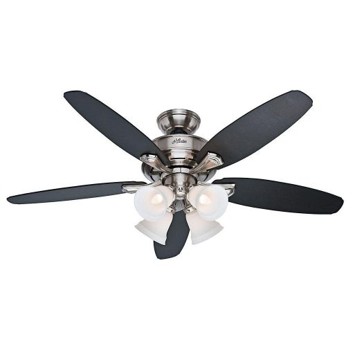  Hunter Landry 52 in. Indoor Brushed Nickel Ceiling Fan with Light Kit