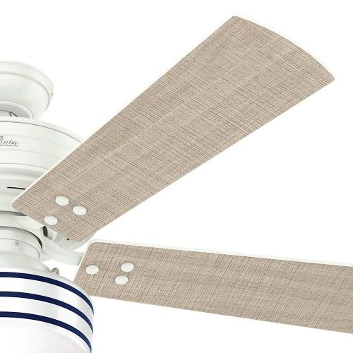  Hunter 55077 Cedar Key 52 Outdoor Ceiling Fan with LED Light & Remote, Fresh White