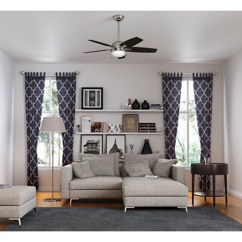  Hunter 59212 Antero LED Indoor Brushed Nickel Ceiling Fan with Light 46 in