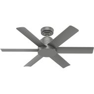 Hunter Fan Company, 51115, 44 inch Kennicott Matte Silver Indoor / Outdoor Ceiling Fan and Wall Control