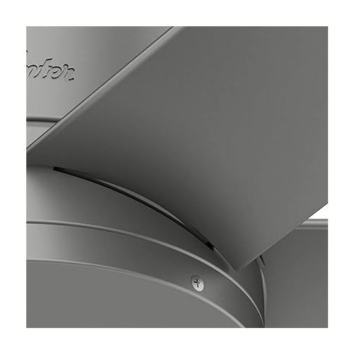  Hunter Fan Company, 51115, 44 inch Kennicott Matte Silver Indoor / Outdoor Ceiling Fan and Wall Control