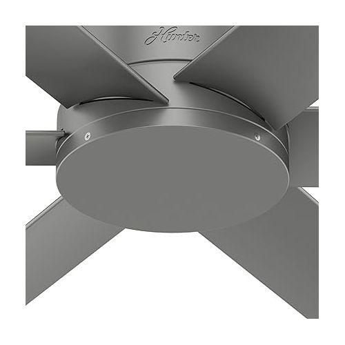  Hunter Fan Company, 51115, 44 inch Kennicott Matte Silver Indoor / Outdoor Ceiling Fan and Wall Control