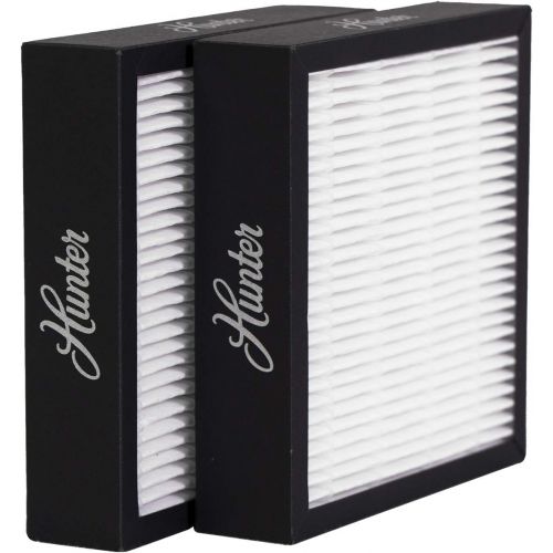  Hunter Fan Company Hunter F1715HE5 True HEPA Replaceement Air Purifier Filter 2-Pack for Model HT1715, 5 x 5 inches, White