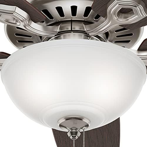  [아마존베스트]Hunter Builder Deluxe Indoor Ceiling Fan with LED Light and Pull Chain Control, 52, Brushed Nickel