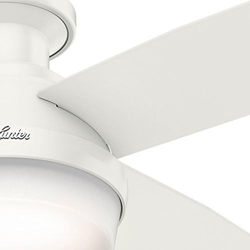  [아마존베스트]HUNTER 59242 Dempsey Indoor Low Profile Ceiling Fan with LED Light and Remote Control, 52, White