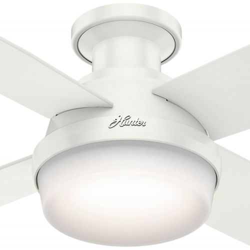  [아마존베스트]HUNTER 59242 Dempsey Indoor Low Profile Ceiling Fan with LED Light and Remote Control, 52, White