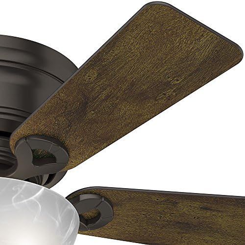  [아마존베스트]Hunter Haskell Indoor Low Profile Ceiling Fan with LED Light and Pull Chain Control, 42, Premier Bronze