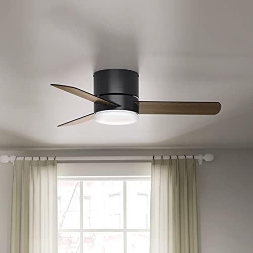  [아마존베스트]Hunter Minimus Indoor Low Profile Ceiling Fan with LED Light and Remote Control, 44, Matte Black