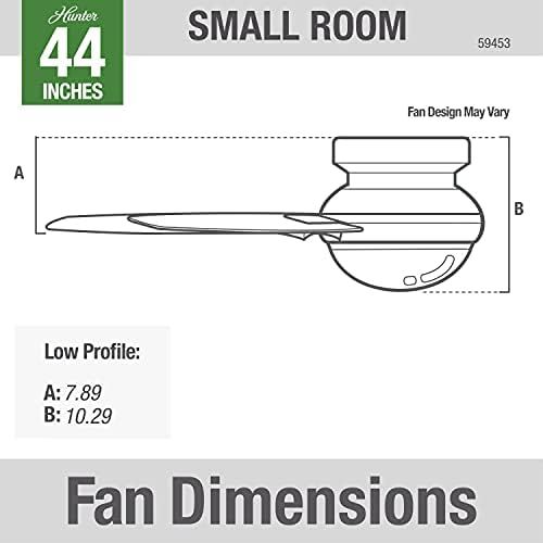  [아마존베스트]Hunter Minimus Indoor Low Profile Ceiling Fan with LED Light and Remote Control, 44, Matte Black