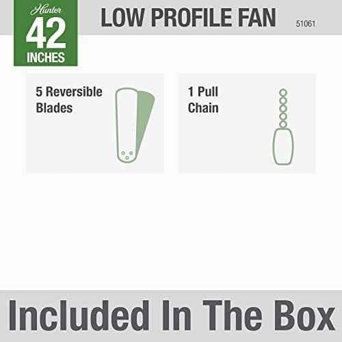  [아마존베스트]Hunter Indoor Low Profile IV Ceiling Fan with Pull Chain Control, 42, New Bronze