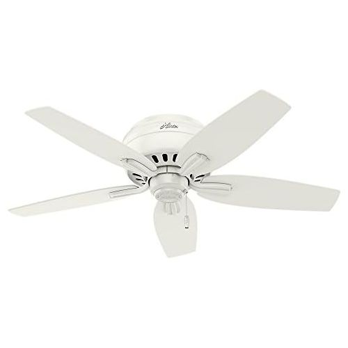  [아마존베스트]HUNTER 51080 Newsome Indoor Low Profile Ceiling Fan with LED Light and Pull Chain Control, 42, Fresh White