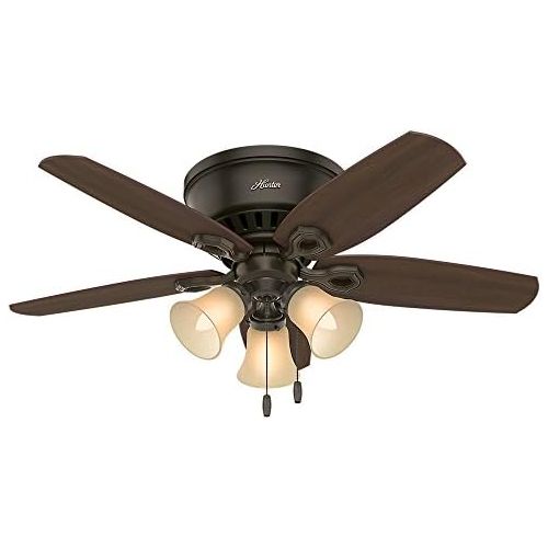  [아마존베스트]Hunter Fan Company 51091 Hunter Builder Indoor Low Profile Ceiling Fan with LED Light and Pull Chain Control, 42, New Bronze