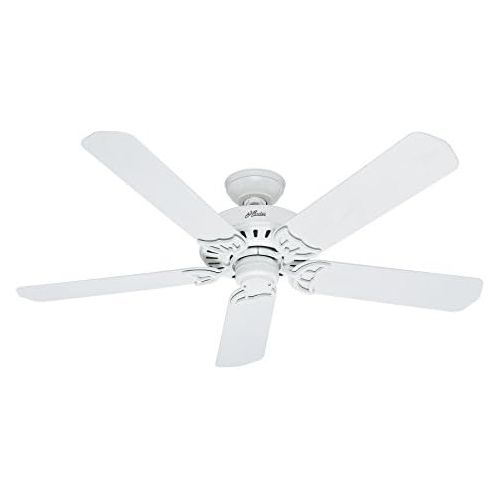  [아마존베스트]Hunter Fan Company 53125 Bridgeport 52-Inch ETL Damp Listed Ceiling Fan with Five White Plastic Blades