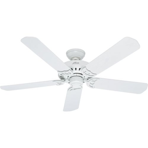  [아마존베스트]Hunter Fan Company 53125 Bridgeport 52-Inch ETL Damp Listed Ceiling Fan with Five White Plastic Blades