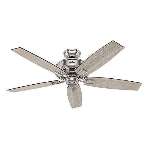  [아마존베스트]HUNTER 54190 Bennett Indoor Ceiling Fan with LED Light and Remote Control, 52, Brushed Nickel