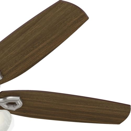  [아마존베스트]HUNTER 53237 Builder Plus Indoor Ceiling Fan with LED Lights and Pull Chain Control, 52, Brushed Nickel