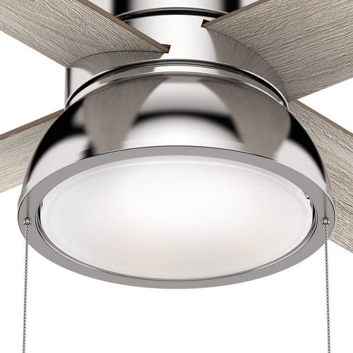  Hunter Fan Company Hunter Loki Indoor with LED Light with Pull Chain Control, 52, Polished Nickel