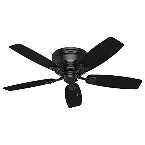  Hunter Fan Company 53118 Hunter 48 Sea Wind Indoor/Outdoor Low Profile Ceiling Fan, Matte Black Finish