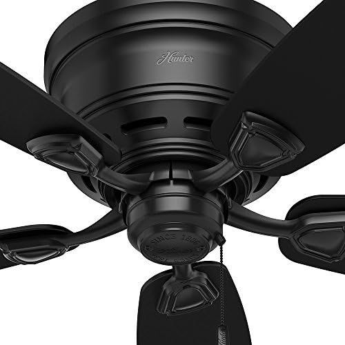 Hunter Fan Company 53118 Hunter 48 Sea Wind Indoor/Outdoor Low Profile Ceiling Fan, Matte Black Finish
