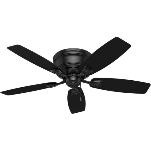  Hunter Fan Company 53118 Hunter 48 Sea Wind Indoor/Outdoor Low Profile Ceiling Fan, Matte Black Finish