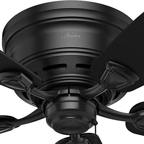  Hunter Fan Company 53118 Hunter 48 Sea Wind Indoor/Outdoor Low Profile Ceiling Fan, Matte Black Finish