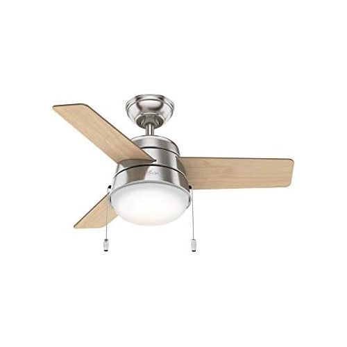  Hunter Fan Company Hunter Aker Indoor with LED Light with Pull Chain Control, 36, Brushed Nickel