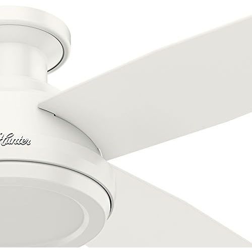  Hunter Fan Company 59248 Dempsey Indoor Low Profile Ceiling Fan with Remote Control, 52, Fresh White Finish