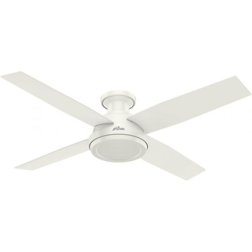  Hunter Fan Company 59248 Dempsey Indoor Low Profile Ceiling Fan with Remote Control, 52, Fresh White Finish