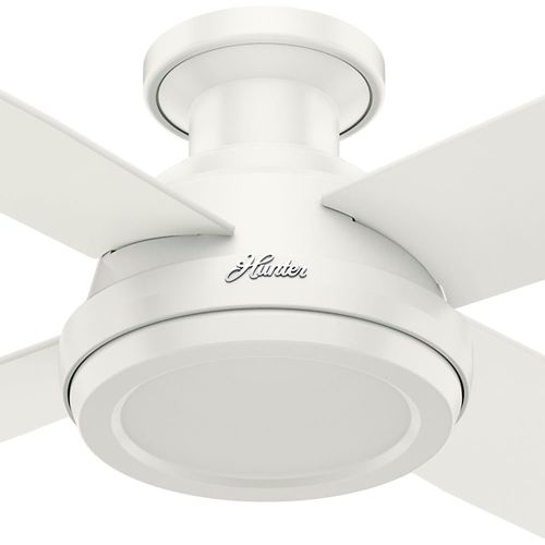  Hunter Fan Company 59248 Dempsey Indoor Low Profile Ceiling Fan with Remote Control, 52, Fresh White Finish