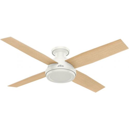  Hunter Fan Company 59248 Dempsey Indoor Low Profile Ceiling Fan with Remote Control, 52, Fresh White Finish