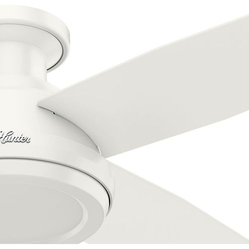  Hunter Fan Company 59248 Dempsey Indoor Low Profile Ceiling Fan with Remote Control, 52, Fresh White Finish