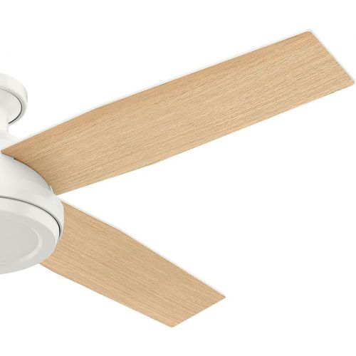  Hunter Fan Company 59248 Dempsey Indoor Low Profile Ceiling Fan with Remote Control, 52, Fresh White Finish