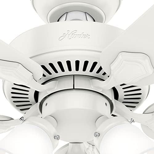  Hunter Fan Company Hunter Swanson Indoor Ceiling Fan with LED Lights and Pull Chain Control, 44, Fresh White