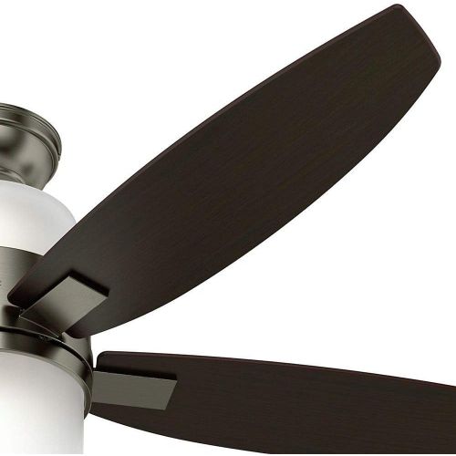  Hunter Fan Company Hunter 59010 Domino 52-Inch Antique Pewter Ceiling Fan with Five MapleRosewood Blades and Light Kit