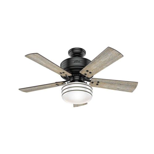  Hunter Fan Company Hunter 54149 Restoration Ceiling Fan Cedar Key OD w LED Light 44 Collection in Black Finish