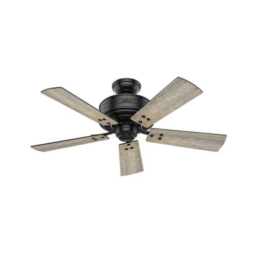  Hunter Fan Company Hunter 54149 Restoration Ceiling Fan Cedar Key OD w LED Light 44 Collection in Black Finish