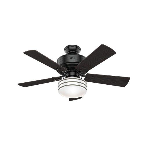  Hunter Fan Company Hunter 54149 Restoration Ceiling Fan Cedar Key OD w LED Light 44 Collection in Black Finish