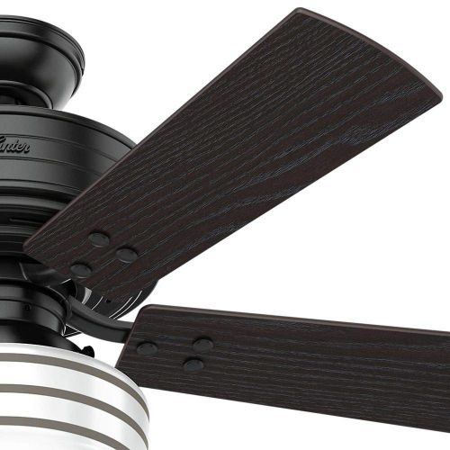  Hunter Fan Company Hunter 54149 Restoration Ceiling Fan Cedar Key OD w LED Light 44 Collection in Black Finish