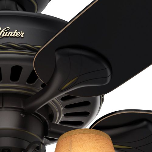  Hunter Fan Company Hunter 53095 Cortland 54 Basque Black Ceiling Fan with 5 Aged Ebony Blades and light kit