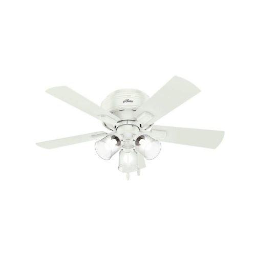  Hunter 52152 Crestfield 42 Ceiling Fan with LED Light, Fresh White