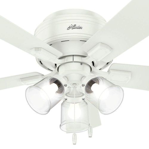  Hunter 52152 Crestfield 42 Ceiling Fan with LED Light, Fresh White