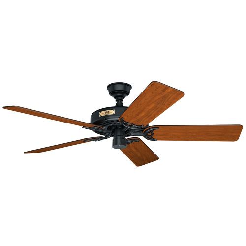  Hunter Fan Company Hunter 23838 Original 52 Black Ceiling Fan with Five WalnutCherry Reversible Blades